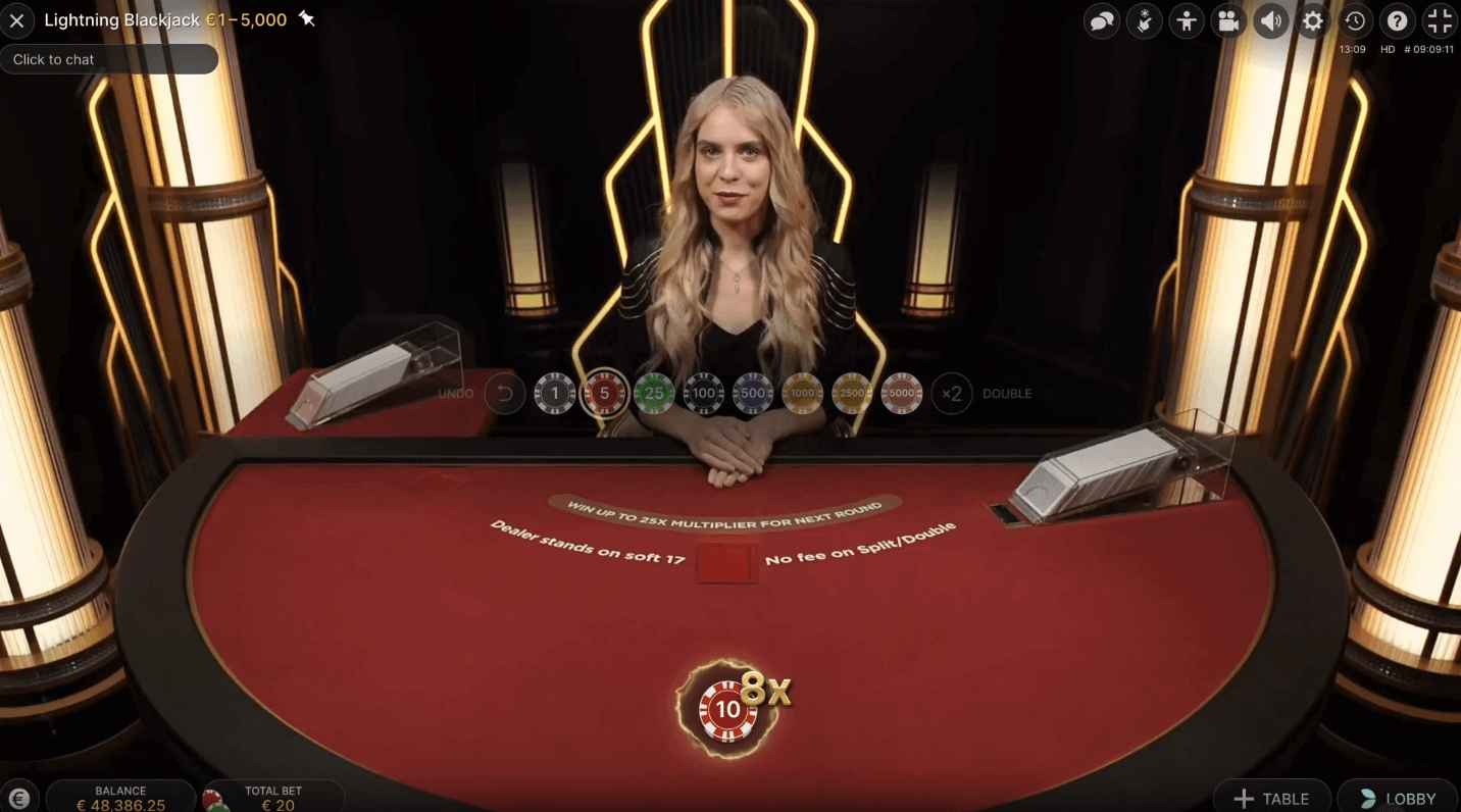 Lightning Blackjack (Evolution Gaming) Image 1